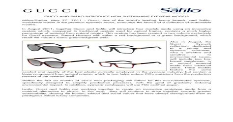 Gucci and Safilo's sustainable eyewear 